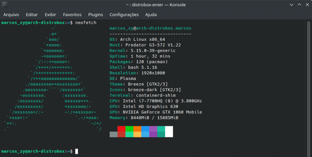 Distrobox - Terminal - Neofetch