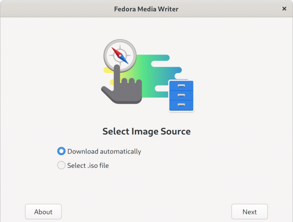 Pen drive bootável - Fedora Media Writer