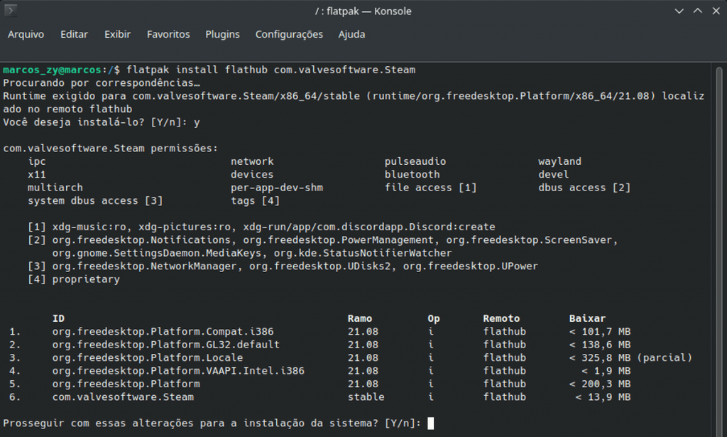 Flathub - Instalar flatpak na linha de comando