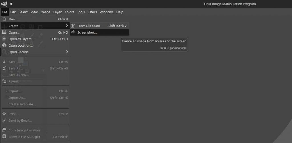 Captura de tela - GIMP