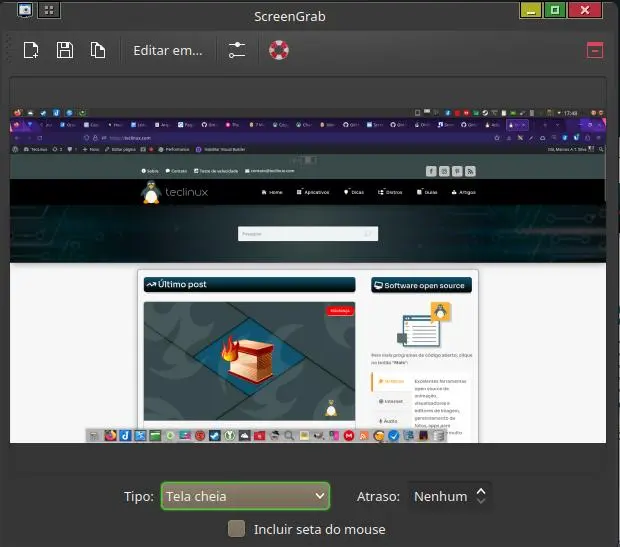 Captura de tela no Linux: ScreenGrab