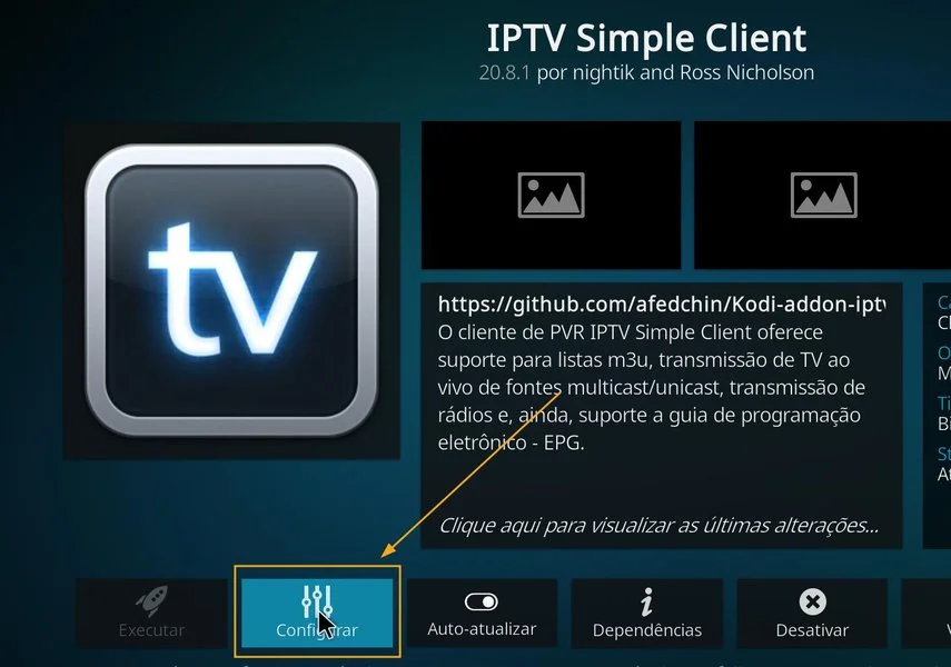 Kodi - Cliente PVR - Adicionando lista IPTV