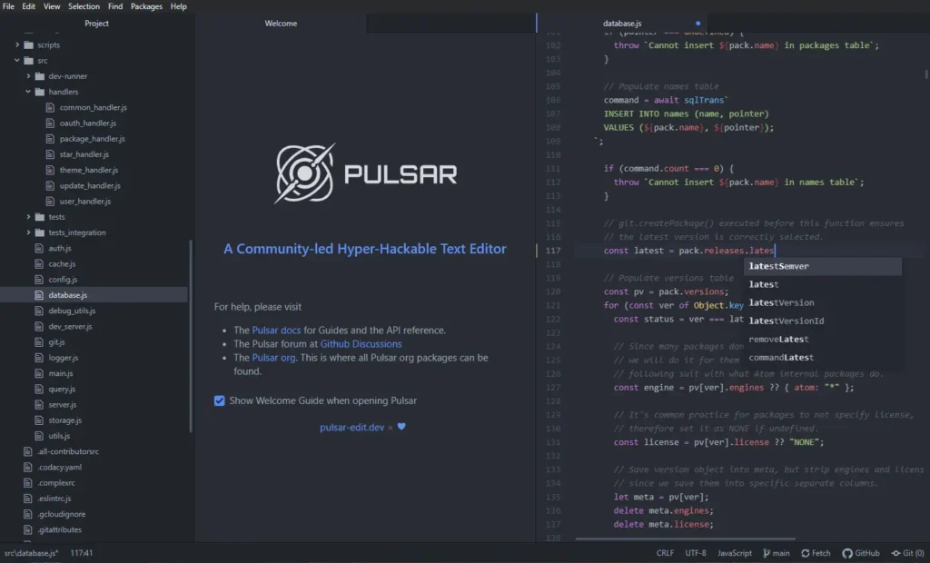 Editores de texto para Linux - Pulsar